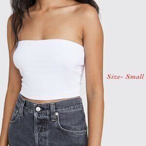 Susana Monaco Women's Crop Tube Top Sugar White Small
